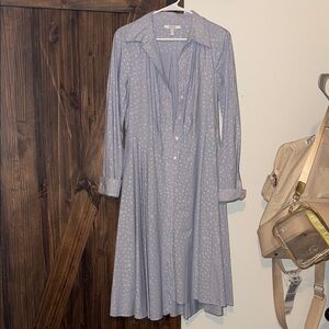 10 Crosby Derek Lam Light Blue Polka Dot Long Sleeve Dress